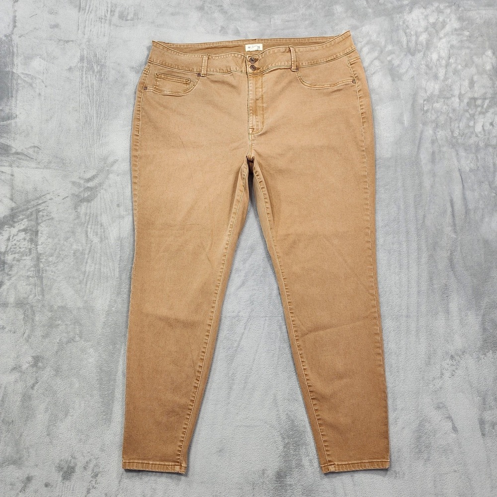 Maurices Jeans Womens‎ 24W Brown High Rise Super Skinny Stretch Denim Casual